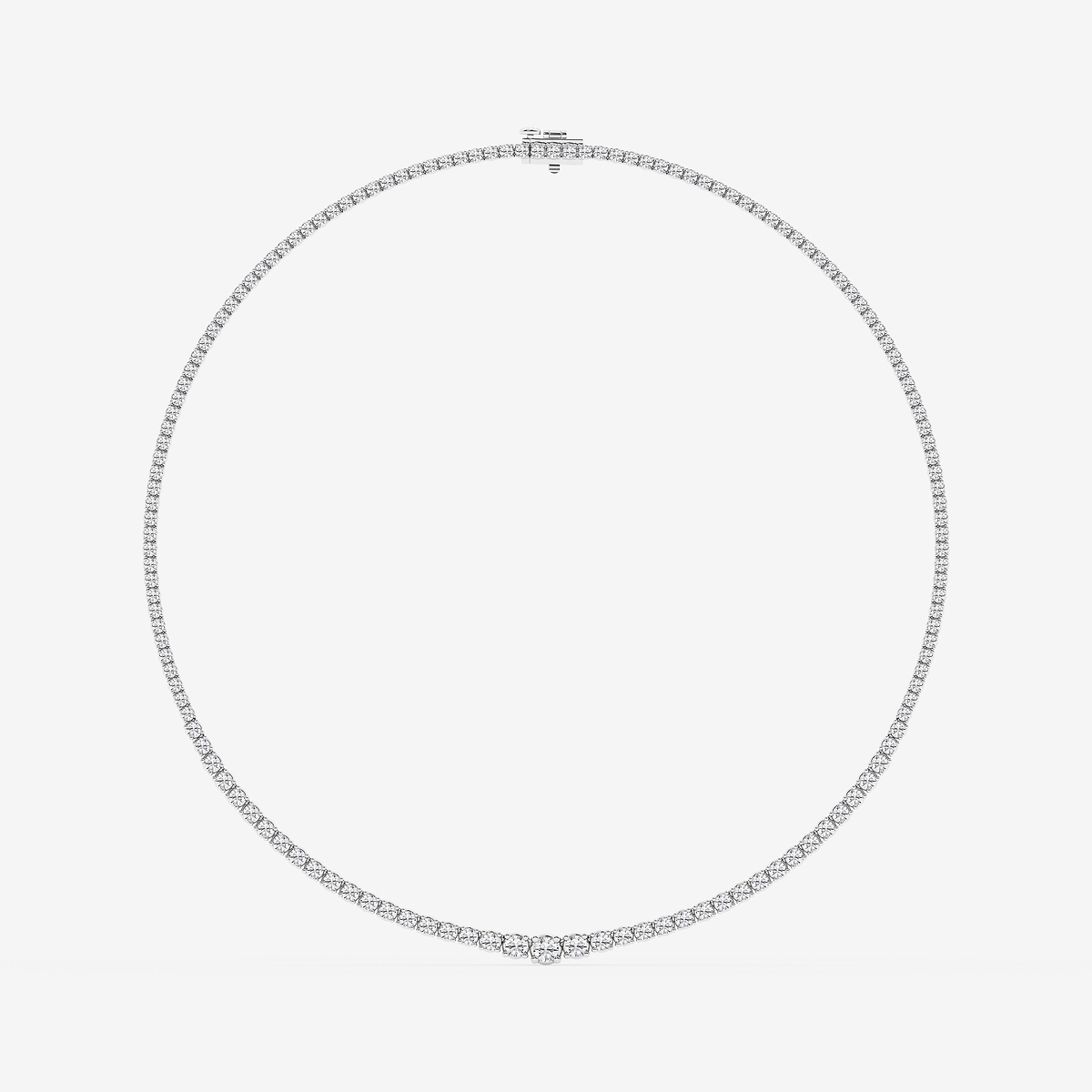 Additional Image 3 for  7 ctw Round Lab Grown Diamond Four Prong Graduated Tennis Necklace